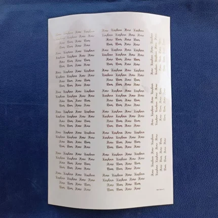 Hare Krishna Hare Rama English Design Mantra Embossed Gold Sticker Sheet for Resin (Size A5)