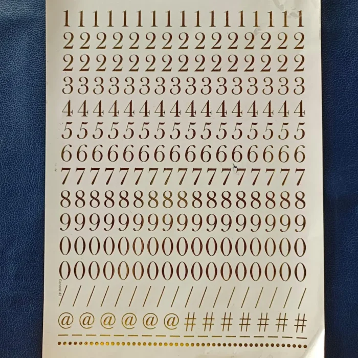 Numerical Gold Embossed Sticker Sheet | Number Foil Stickers (0–9) for ...