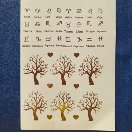 Evil Eye Gold Embossed Sticker Sheet | Nazar Protection Foil Stickers for Resin Art, DIY Crafts