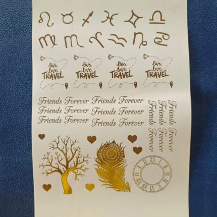Travel Theme Gold Embossed Sticker Sheet | Wanderlust Foil Stickers for Resin Art, DIY Crafts