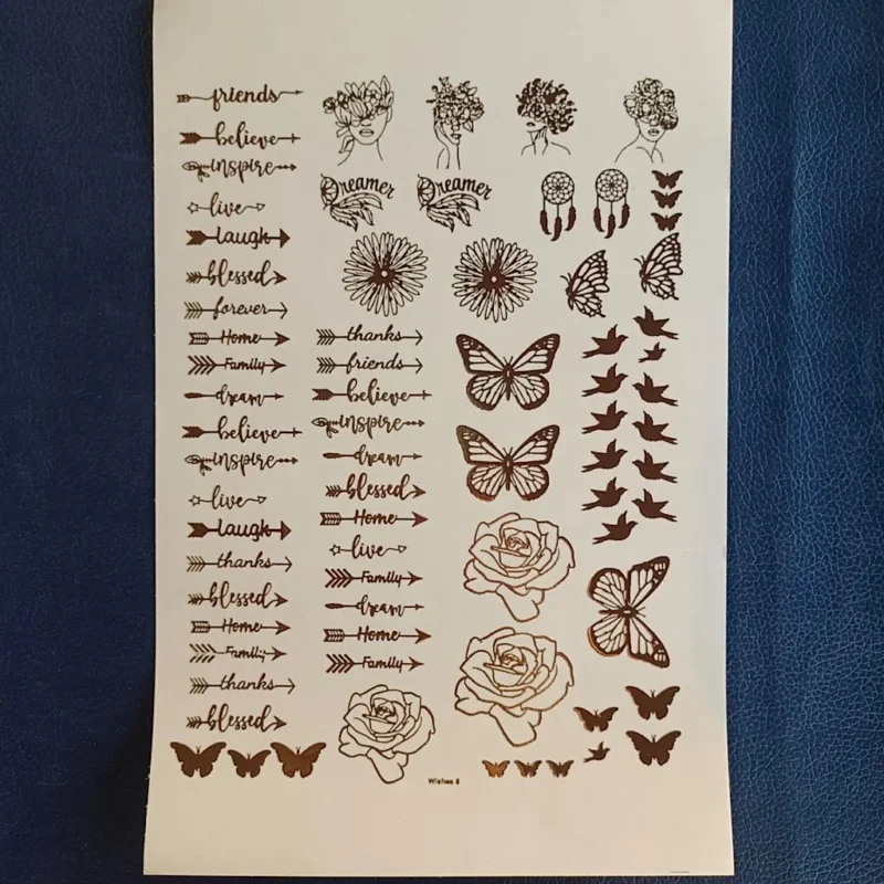 Book Mark Making with Butterfly Gold Embossed Sticker Sheet | Resin Art Foil Stickers for DIY Crafts