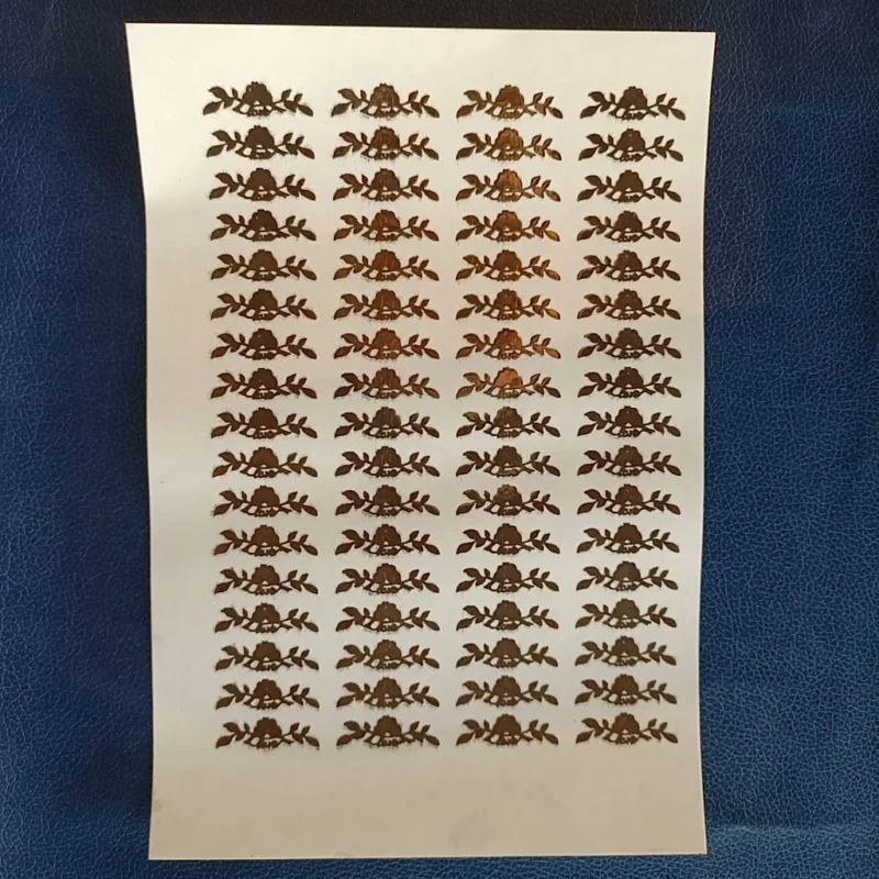 Similar Design Gold Embossed Sticker Sheet | Matching Foil Stickers for Resin Art