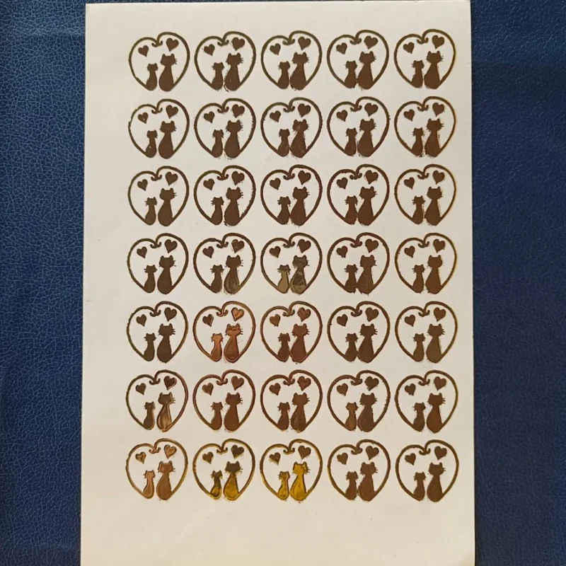 Cat Gold Embossed Sticker Sheet | Foil Stickers for Resin Art, DIY Crafts,