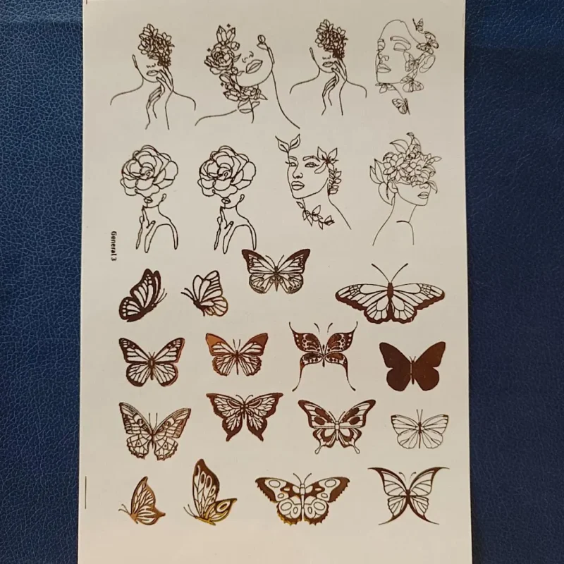 Butterfly Gold Embossed Sticker Sheet | Foil Stickers for Resin Art, DIY Crafts