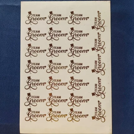 Groom Gold Embossed Sticker Sheet | Wedding & Bridal Foil Stickers for Resin Art,