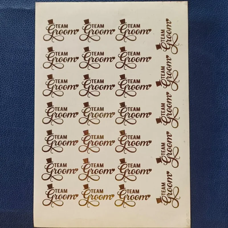 Groom Gold Embossed Sticker Sheet | Wedding & Bridal Foil Stickers for Resin Art,