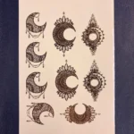 Half Moon Embossed Gold Sticker – Islamic Crescent Moon Metallic Foil Sticker for Resin Art