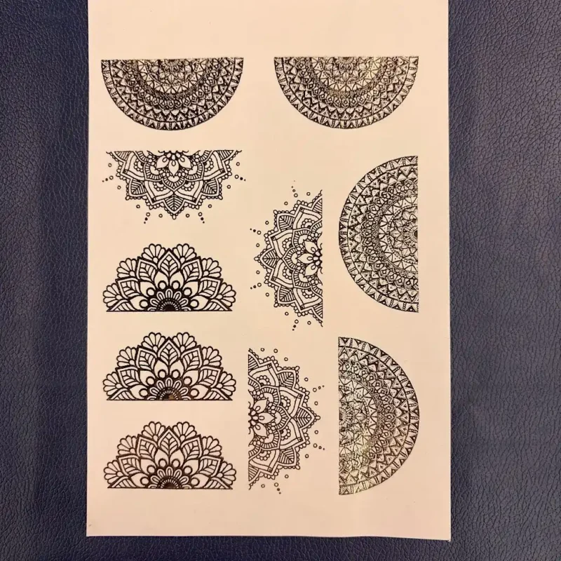 Mandala Embossed Sticker Sheet – Gold Mandala Stickers for Resin Art, DIY Craft