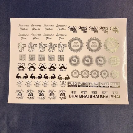 Mix Rakhi Embossed Gold Sticker Sheet – Decorative Raksha Bandhan Stickers for Cards, Gifts, DIY Crafts