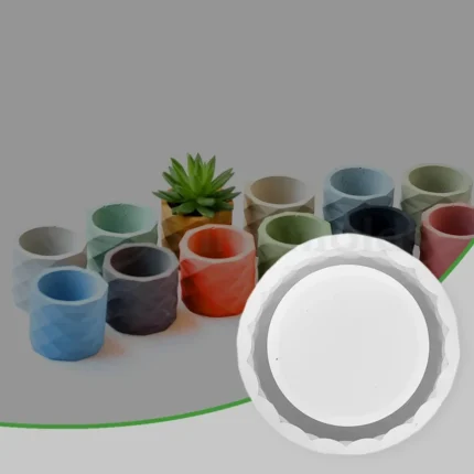 3 Inch Diamond Cut Planter Silicone Mould | Geometric Succulent Pot & Resin Casting Mould