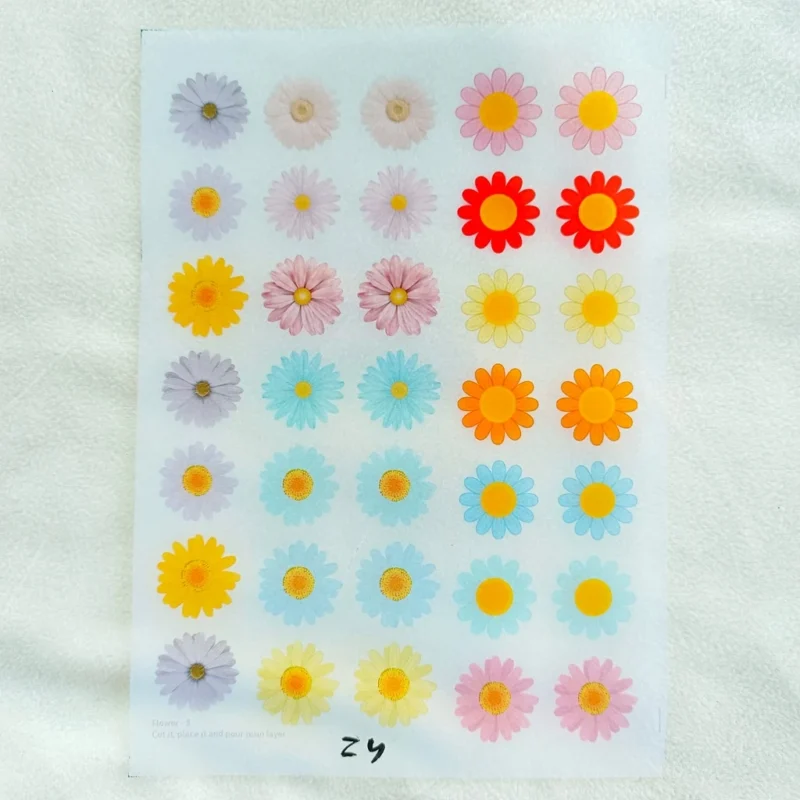 Daisy Flowers Insert Sticker Sheet for Resin Art