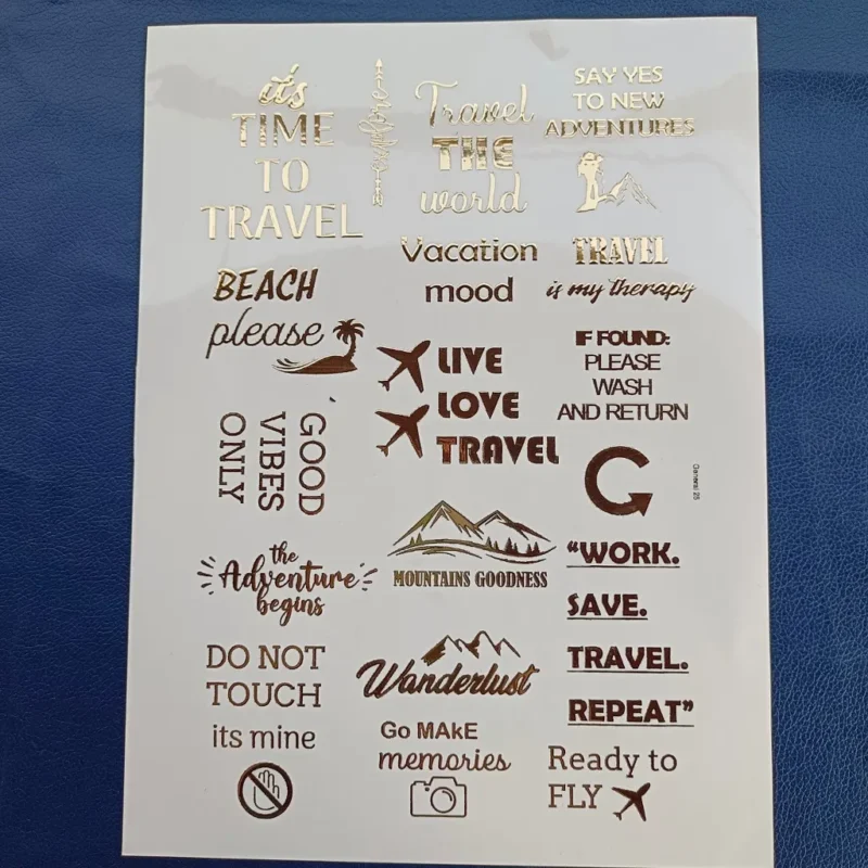 Large Size Travel Theme Resin Coaster with Embossed Gold Sticker | Handmade Epoxy Art Coaster