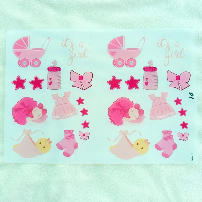 Baby Girl Insert Sticker Sheet for Resin Art