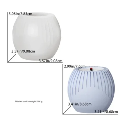 Vertical Striped Spherical Candle & Planter Silicone Mould