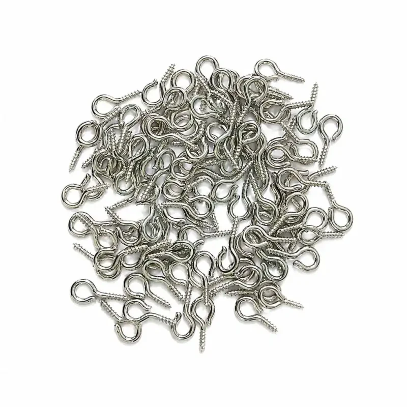 Silver Eye Screws for Resin Art – Metal Eye Pins Hooks for Jewelry Making Keychains
