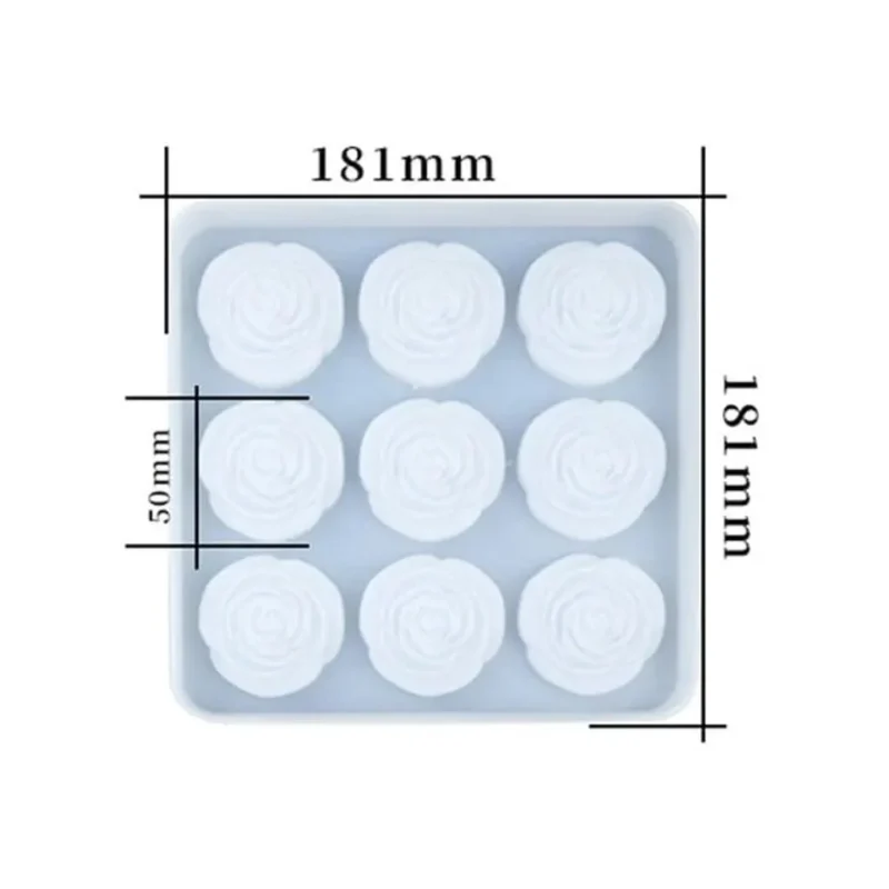 9 Cavity 3D Rose Flower Silicone Mould for Resin Art