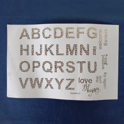 Capital Alphabet Embossed Gold Sticker Sheet A5