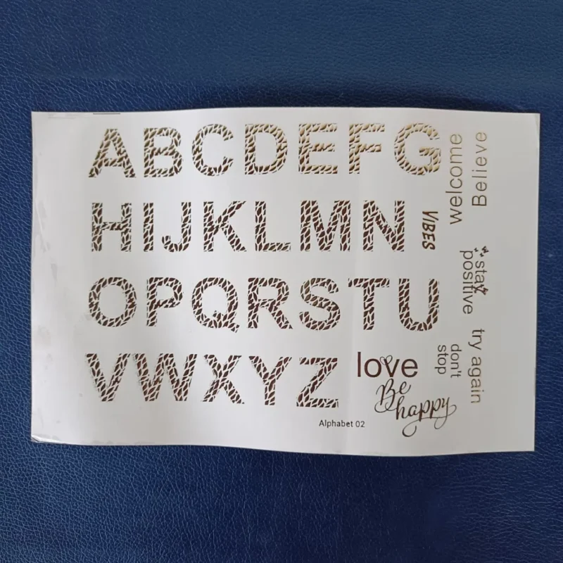 Capital Alphabet Embossed Gold Sticker Sheet A5