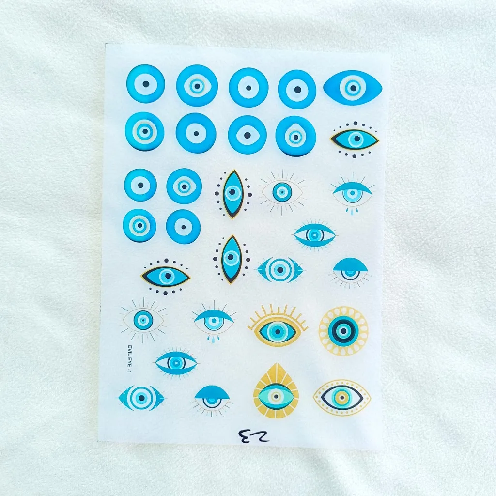 Evil Eye Insert Sticker Sheet for Resin Art Evil Eye Insert Sticker Sheet for Resin Art