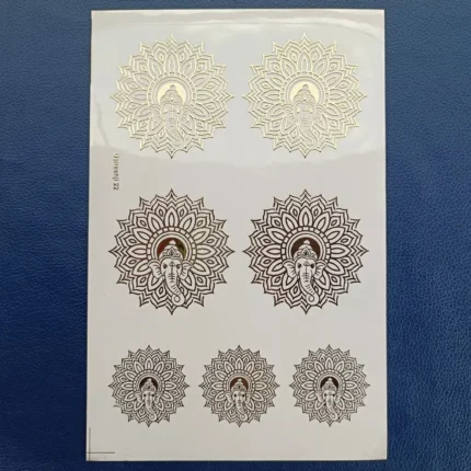 Designer Ganesh Ji Resin Coaster with Embossed Gold Sticker | Handmade Epoxy Art Coaster