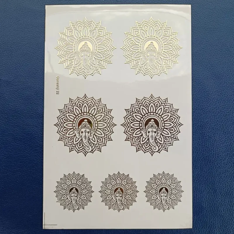 Designer Ganesh Ji Resin Coaster with Embossed Gold Sticker | Handmade Epoxy Art Coaster