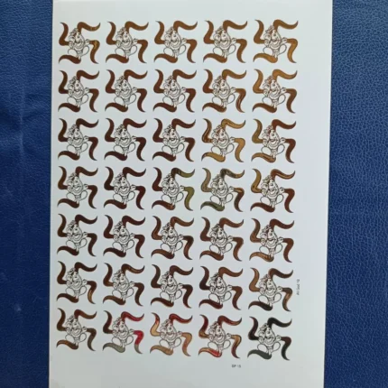 Ganesh Ji & Swastik Embossed Gold Sticker for Resin Art