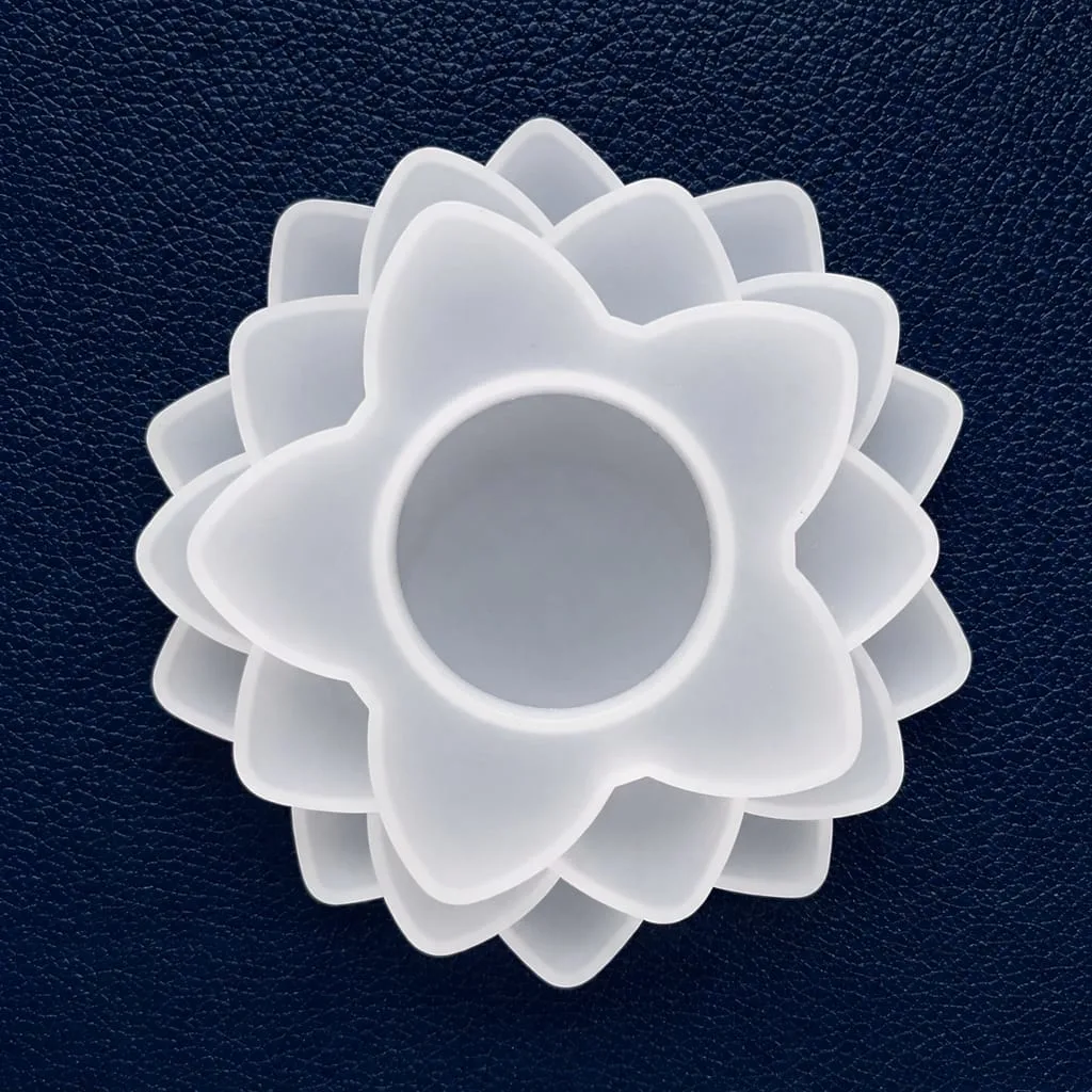 3 Step Flower Tea Light Holder Silicone Mould 3 Step Flower Tea Light Holder Silicone Mould
