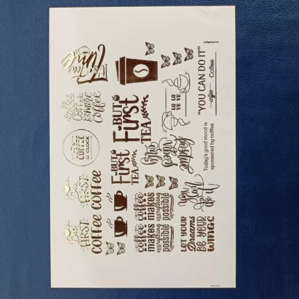 Tea Resin Coaster with Embossed Gold Sticker | Handmade Epoxy Art Coaster