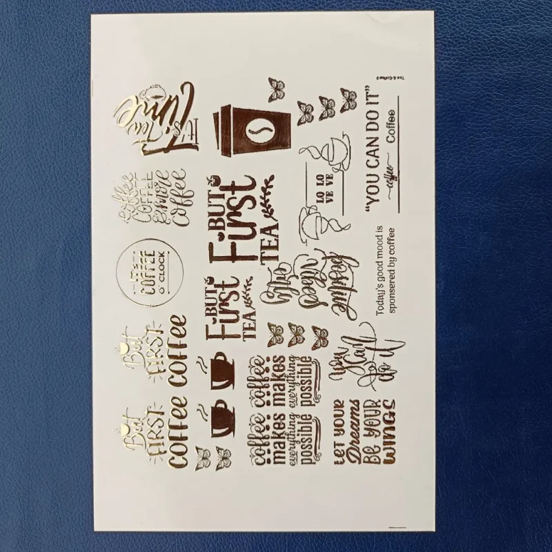 Tea Resin Coaster with Embossed Gold Sticker | Handmade Epoxy Art Coaster