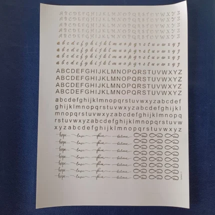 Alphabet Embossed Gold Sticker Sheet for Resin Art