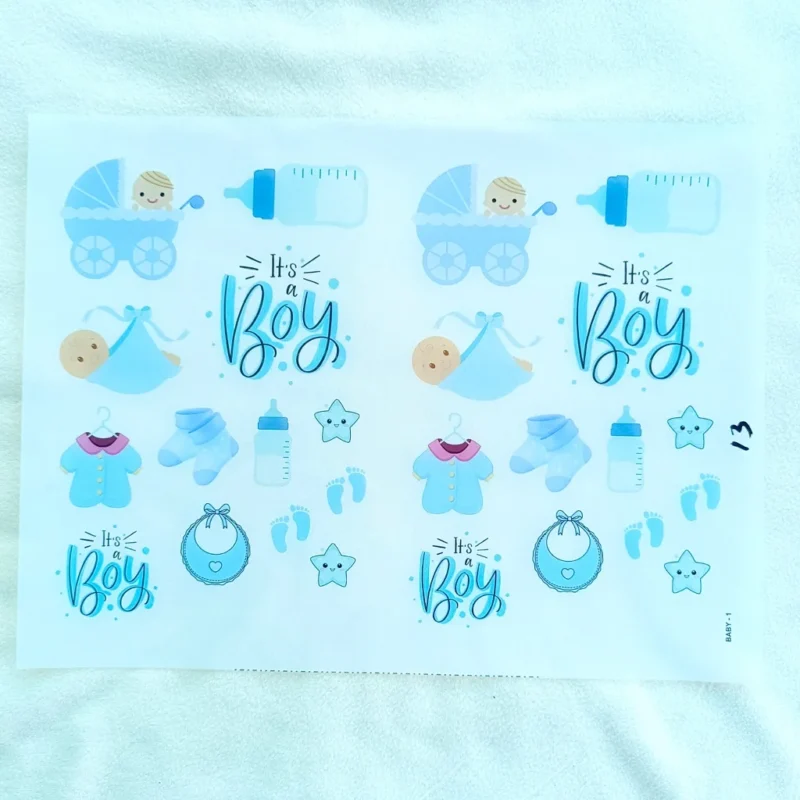 Baby Boy Insert Sticker Sheet for Resin Art