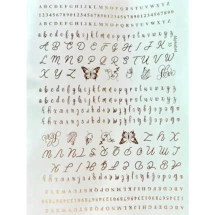 Alphabet & Numbers Embossed Gold Sticker for Resin Art