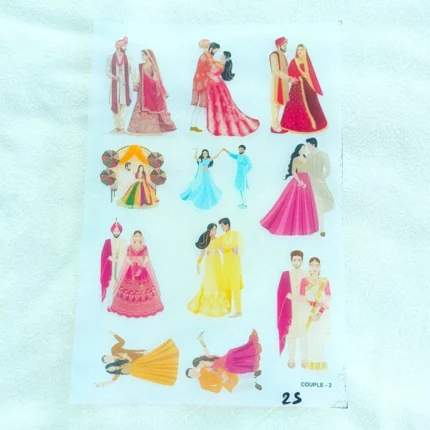 Wedding Couple UV DTF Sticker Sheet for Resin Art