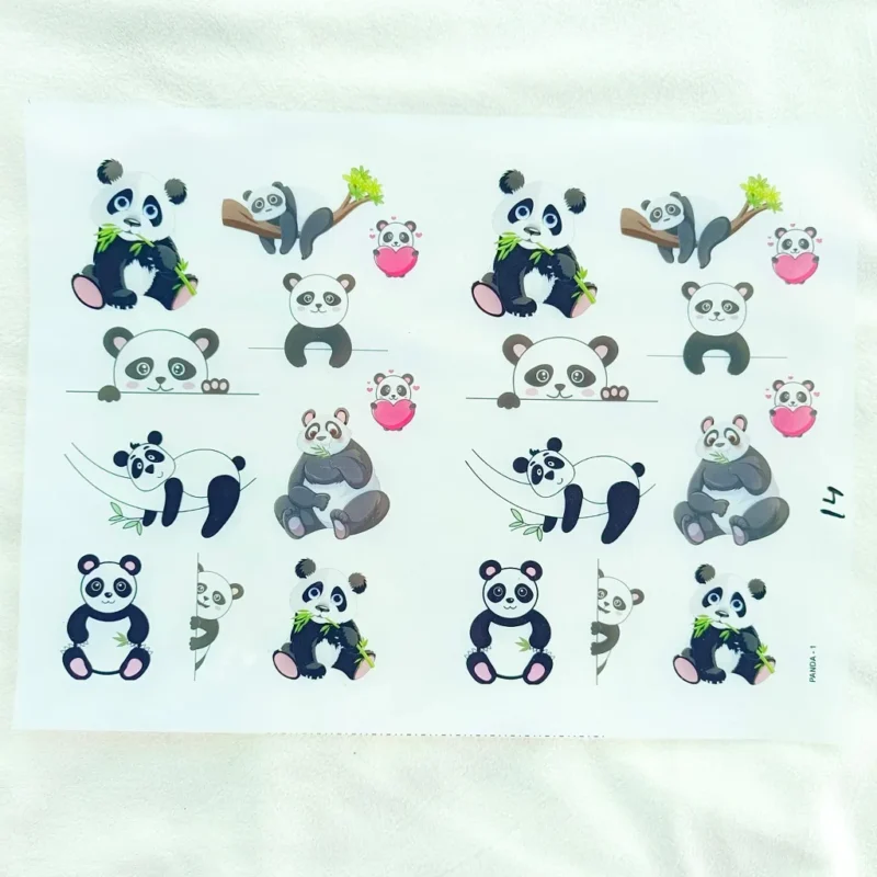 Cute Panda Insert Sticker Sheet for Resin Art