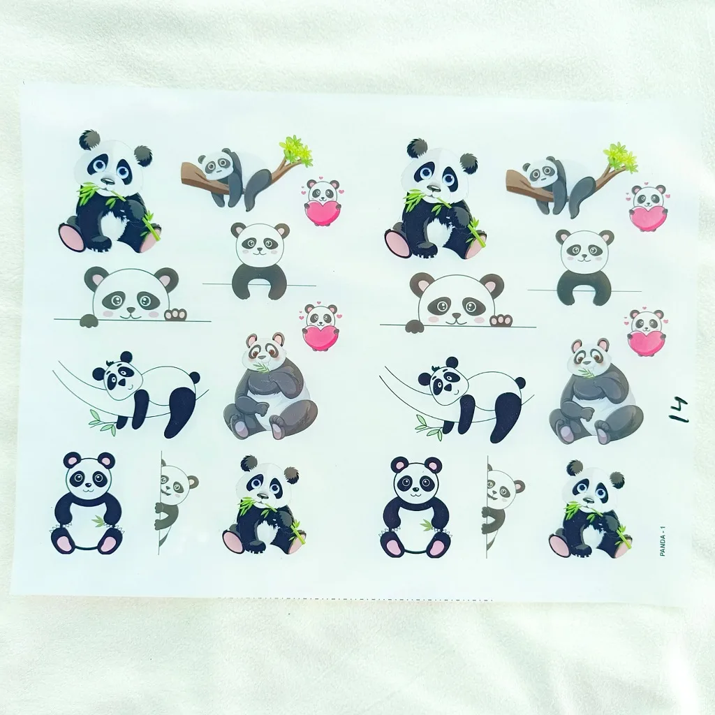 Cute Panda Insert Sticker Sheet for Resin Art Cute Panda Insert Sticker Sheet for Resin Art