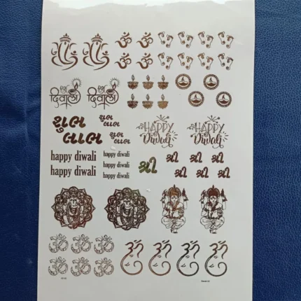 Happy Diwali Embossed Gold Sticker for Resin Art