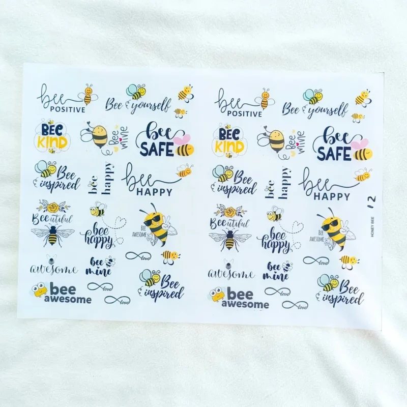 Bee Safe Insert Sticker Sheet for Resin Art