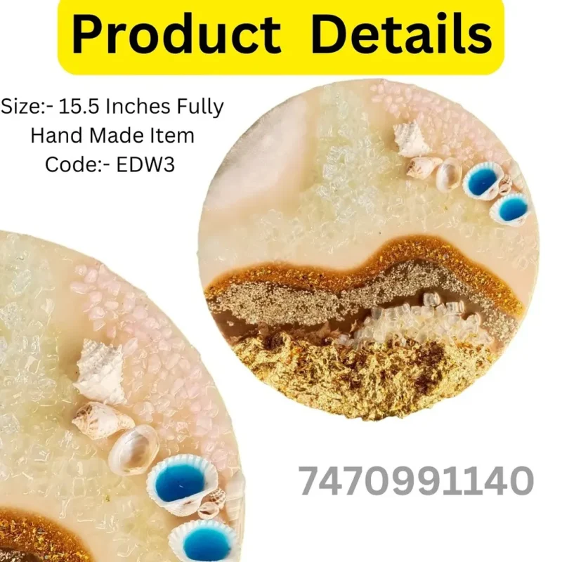 Ocean Pearl Series – Coastal Geode Resin Wall Décor