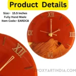 Diamond Series – Ruby Wood Resin Wall Clock