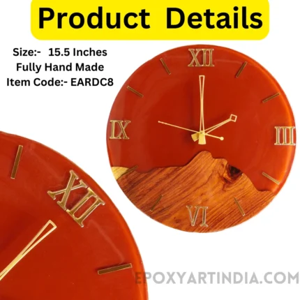 Diamond Series – Ruby Wood Resin Wall Clock