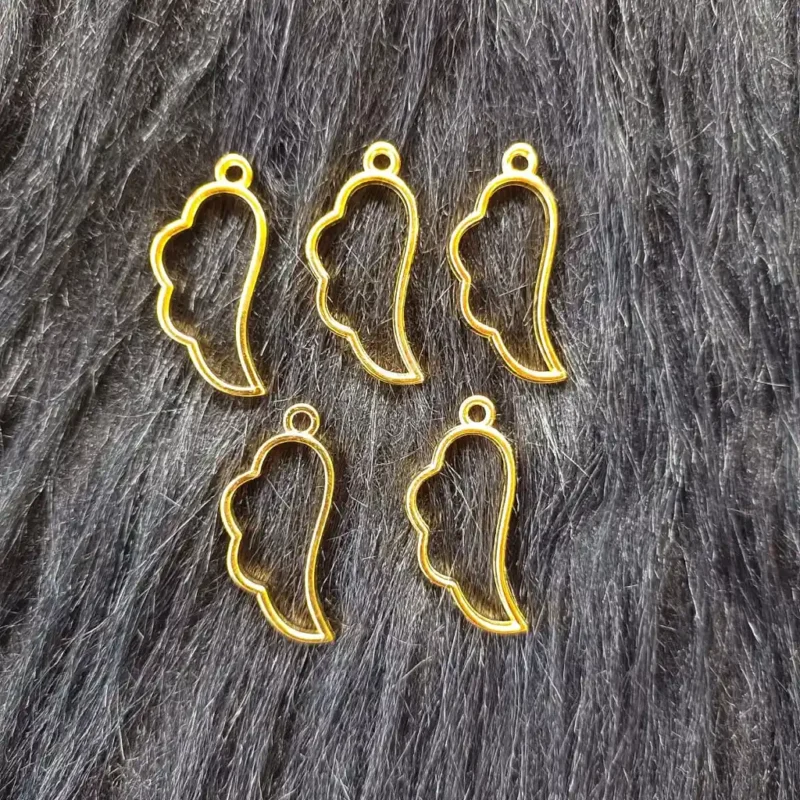 Gold Feather Shape Bezels for Resin Art, UV Resin Jewelry Making