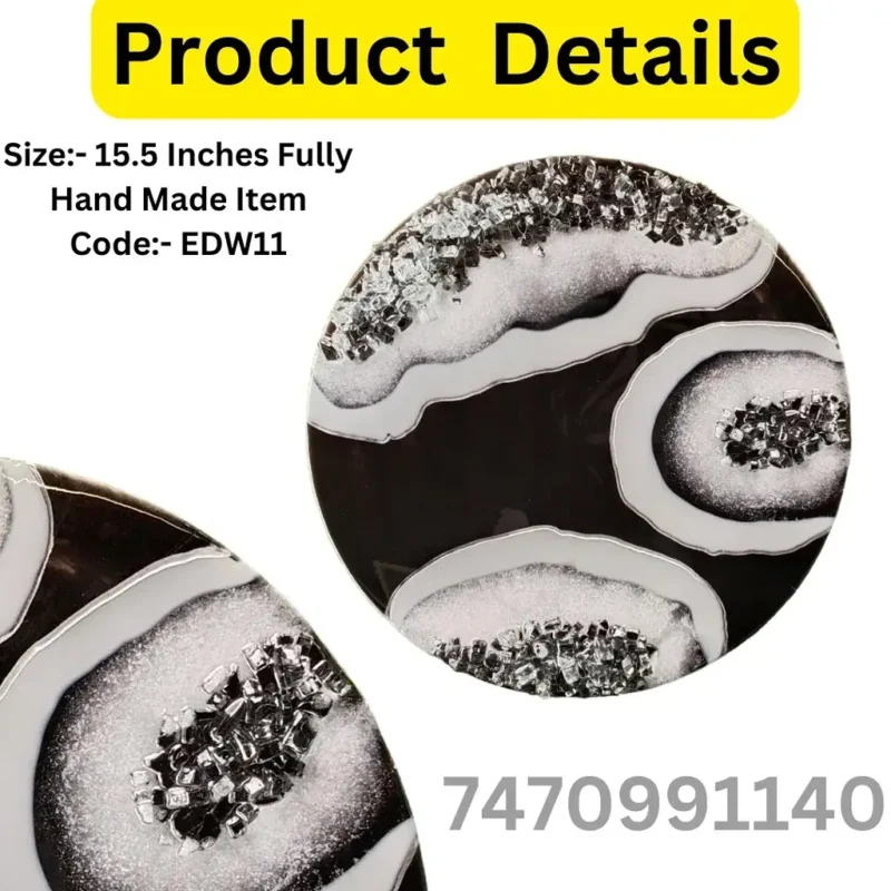Silver Luxe Series – Crystal Geode Resin Wall Décor