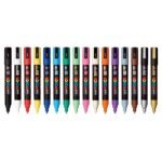 uni-ball Posca 5M 1.8 mm-2.5 mm Bullet Shaped Markers, Multicolor Ink, Pack of 16