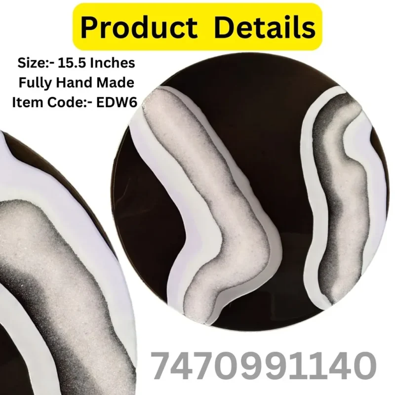 Silver Series – Monochrome Geode Resin Wall Décor
