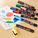 uni-ball Posca 5M 1.8 mm-2.5 mm Bullet Shaped Markers, Multicolor Ink, Pack of 16
