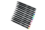 BRUSTRO Coloured Fineliner Set of 12, 0.4mm. Ideal for Writing, Drawing, Doodles, Mandala etc.