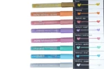 Brustro Acrylic (DIY) Marker Set of 8 (Metallic Shades), Tip Size - 2MM |Water-Resistant,Matte Finish,UV Resistant,Non-Toxic Colours|Ideal for Craftworks,School, Works on Glass & Plastic