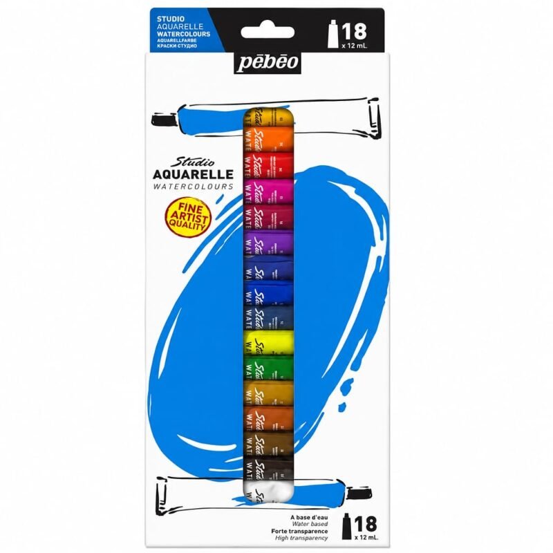 Pebeo Studio Aquarelle Watercolours Tubes 18 x 12ml