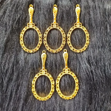 Gold Hand Mirror Shape A Bezel Frame for Resin Art, UV Resin Jewelry Making