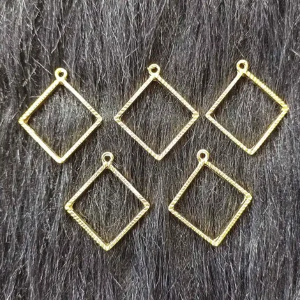 Gold Designer Square Pendant Bezels for Resin Art, UV Resin Jewelry Making